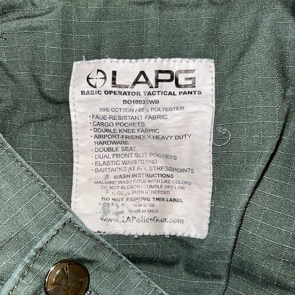 Men’s 34x32 LAPD Basic Operator Tactical Cargo Pants • Green • VG Condition - Picture 7 of 10